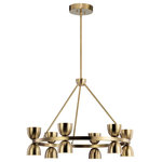 Kichler - Kichler Baland 12-LT LED 1-Tier Chandelier 52418BNBLED - Brushed Natural Brass - This 12-LT LED 1-Tier Chandelier from Kichler has a finish of Brushed Natural Brass and fits in well with any Modern style decor.