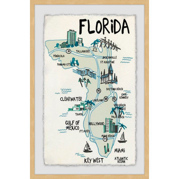 "Landmarks in Florida" Framed Painting Print, 16"x24"