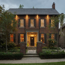 Brick columns and gate in front