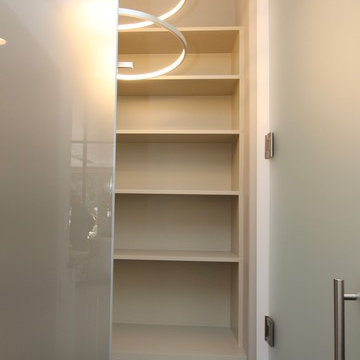 Pantry with Frosted Doors | Del Mar Residence
