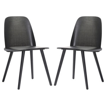 Elite Living Noma Modern, Set of 2, Wooden Dining Side Chair, Black