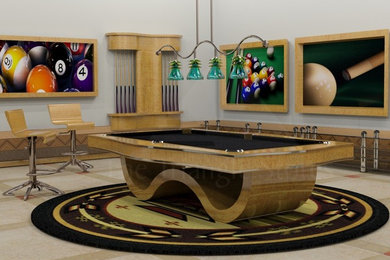 Example of a trendy home theater design in Orange County