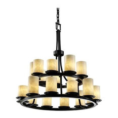 Clouds 2 Dakota 2-Tier Ring Chandelier, Cylinder With Flat Rim, Matte Black