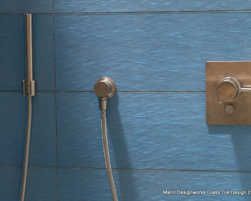 shower remodel with gorgeous glass tile marin design works