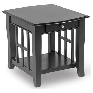 Catania Modern / Contemporary 1-drawer Wood End Table in Black