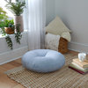 Mozaic Home Silver Tufted Circle Floor Pillow with Handle 24 in x 24 in x 5 in