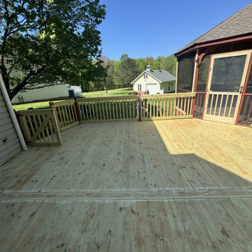 Pressure-Treated Wood Deck with Gate Access and Gazebo Connection