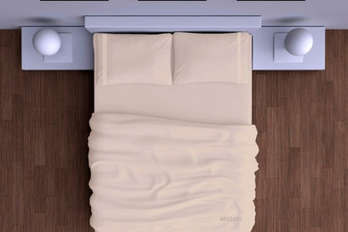 Example of a minimalist bedroom design in New York