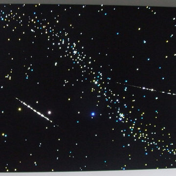 Ceiling Design Fiber optic star ceiling LED lights panels art in the Kitchen