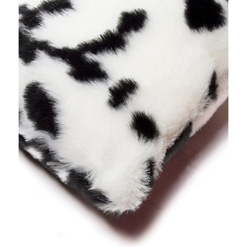 Belton Faux Fur Pillows, Set of 2, Sugarland Black/White, 12"x20"
