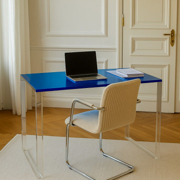 Modern Blue Acrylic Desk – A Sculptural Icon of Contemporary Design