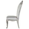 25"x22"x42" Cream Fabric Antique White Wood Side Chair, Set-2