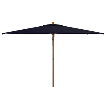 Safavieh Aklin 10 Ft Wood Umbrella, Navy