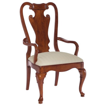 American Drew Cherry Grove Queen Anne Splat Back Arm Chair, Set of 2