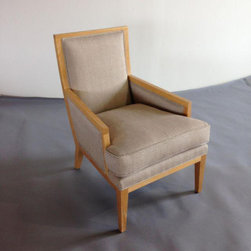 Upholstered Tan Club Chairs - A Pair - Products