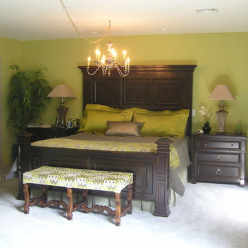 Chartreuse and Gray Master Bedroom