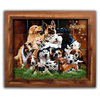 "Dog Pile" - Ceramic Tile Mural - Framed Art