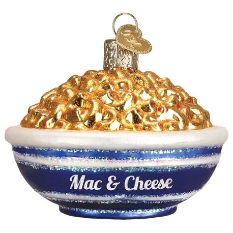 Old World Christmas Bowl of Mac and Cheese Holiday Ornament Glass