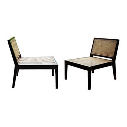 Metaphor | Lounge Chairs with Cane Seat and Backrest - Armchairs And Accent Chairs
