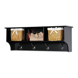 Prepac Cubbie Shelf in Black - Display And Wall Shelves 