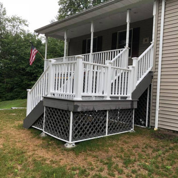 Replacing temporary stairs with new stairs and landing