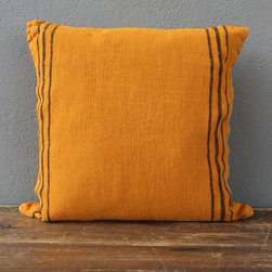 orange linen pillow - Decorative Pillows