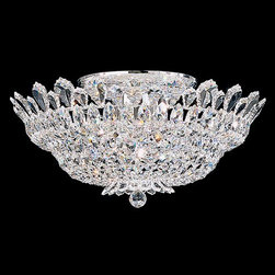 Silver Finish  8 Light Semi Flush Mount by Schonbek Trilliane - Lighting