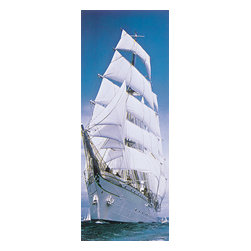 American Wallpaper & Design - Sailboat Mural Wallpaper for Door - Wallpaper