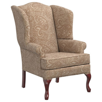Comfort Pointe Paisley Cream Chenille Traditional Wingback Accent Chair