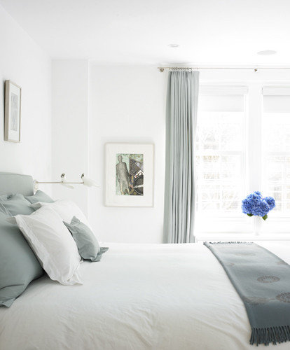 White And Grey Blue Master Bedroom Home Design Ideas, Pictures, Remodel