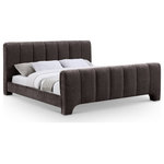 Meridian Furniture - Camila Upholstered Bed, Brown, Queen, Chenille Fabric - Redefine your bedroom with the Camila brown chenille fabric queen bed, enveloped in plush chenille for an irresistibly soft touch. Its deep channel tufting brings both texture and sophistication, lending a bold yet elegant vibe to the contemporary design. This bed makes a striking statement, offering the perfect balance of style and comfort to turn your sleeping space into a modern sanctuary.