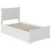 Metro Twin Extra Long Bed, Matching Footboard and Twin Extra Long Trundle, White