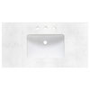 Framingham 42″ Vanity – White, 2cm 43″ Carrera Quartz Top, 8", 3-hole