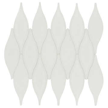 9"x10.75" Chandelier Unique Shape Tile, Marshmellow White