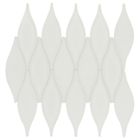 9"x10.75" Chandelier Unique Shape Tile, Marshmellow White