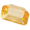 Luxe Faceted Gem Jewel Yellow Citrine Glass Clear Rectangle Emerald  2.5" Large