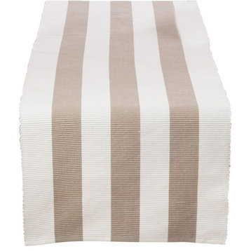 Classic Stripe Design Ribbed Cotton Table Runner 16"x72"