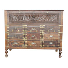 Campaign Dressers Houzz De Cor Globally Inspired Consigned Rare British Colonial Campaign Dresser Dressers
