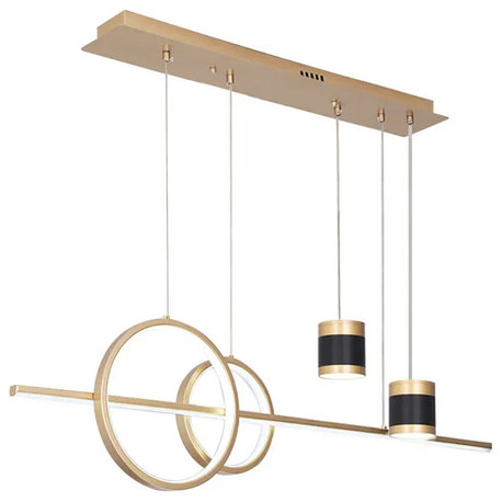 Kitchen Island light Geometric Starry Hanging Light 3-Way, Gold
