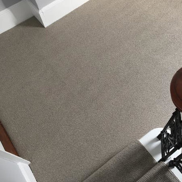 Striped Carpet Installation to Stairs