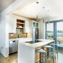 great color terrazzo floor for kitchen and dining space