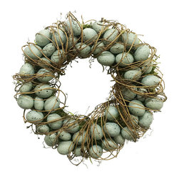 Shea's Wildflower Company, Inc. - Robin Eggs Wreath, 14" - Wreaths And Garlands