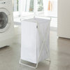 Laundry Hamper, Steel, Holds 11 lbs, Collapsible, White