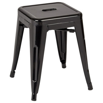 OCC Set of 2- Tolix style Backless Metal Stack Counter Height Stool-Gunmetal