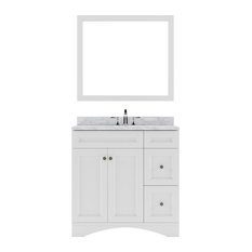 Elise 36" Vanity, White, Square Sink, With Mirror