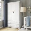 100% Solid Wood Smart Wardrobe/Armoire/Closet, White