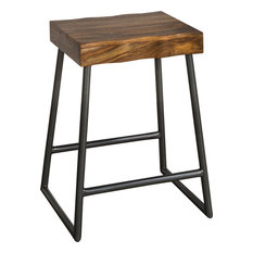 Small Bar Stools Houzz Hilale Furniture Emerson Manufactured Live Edge Square Non Swivel Backless Counter Stool Natura