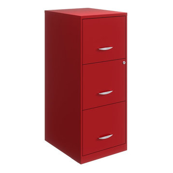 Scranton & Co 3 Drawer Vertical File Cabinet with Lock Lava Red