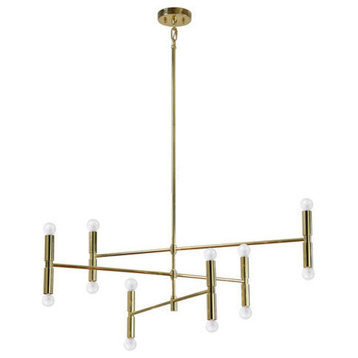 Axis 12 Light Pendant, Gold Plated