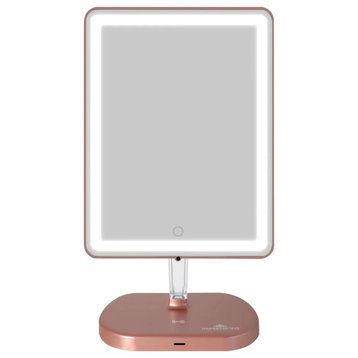 Touch Pro 2.0 LED Makeup Mirror with Qi Charging Base, Rose Gold